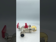 外側クロムメッキ真鍮ビブコック、スチールハンドル付き