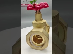 ブラスユニオンゲートバルブ 赤鋳鉄ハンドル 高流量 1/2 