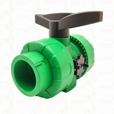 ロックボール PPR ダブルユニオンボールバルブ プラスチックボール S2.5 20-63MM カスタマイズされたLOGO
