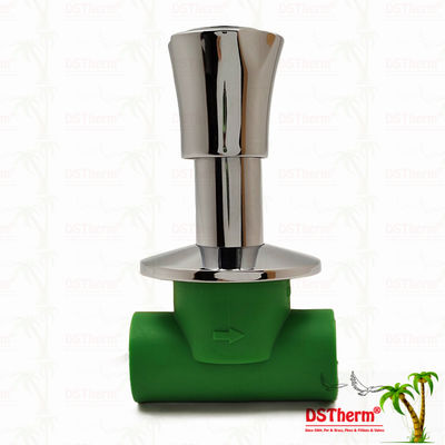 PN25 PPR 止水バルブ 20-40mm クロムメッキ 滑り止めハンドル付き