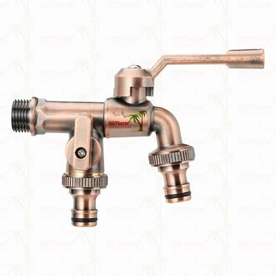2つの出口ガーデンビブコック 青銅の蛇口 青銅の蛇口 バルブ 水道蛇口 1/2 "-1"