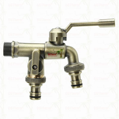 2つの出口ガーデンビブコック 青銅の蛇口 青銅の蛇口 バルブ 水道蛇口 1/2 "-1"