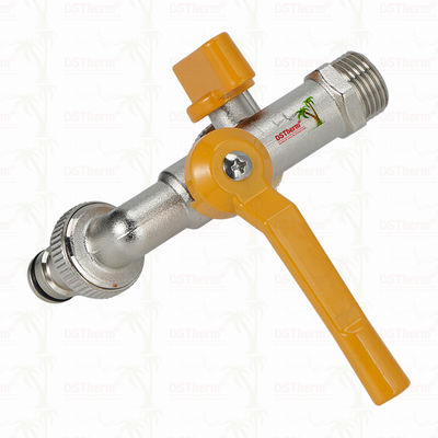 真鍮製経済的ダブルアウトレット水栓 真鍮製蛇口 ニッケルめっき 真鍮タップ 1/2"*3/4"*3/4"