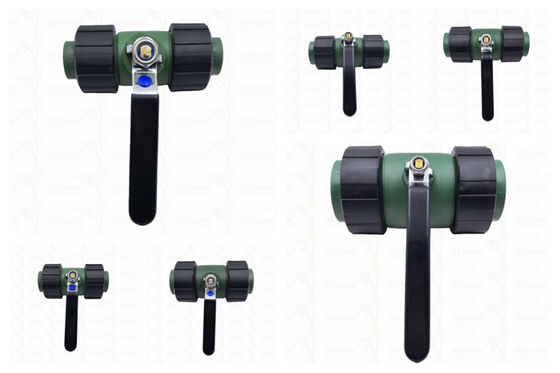 PPR ダブル ユニオン ボール バルブ ブラス ボール 鉄 ハンドル 20-63MM オーダーメイド ロゴ