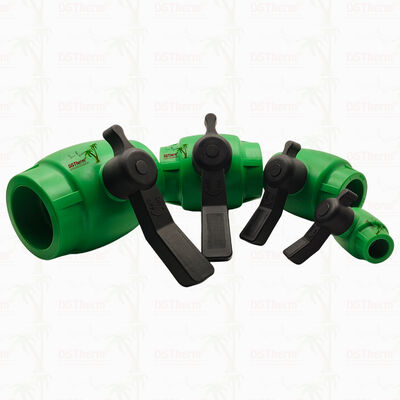 PPR フルボア高速流量ボールバルブ、PPRパイプ20-63MM用真鍮カートリッジ付き、カスタマイズ可能