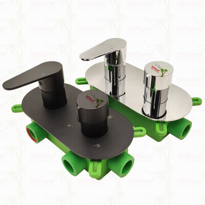 PPR 5 Ways 温度と流量制御のためのブラックプレートミクサーシャワーバルブ