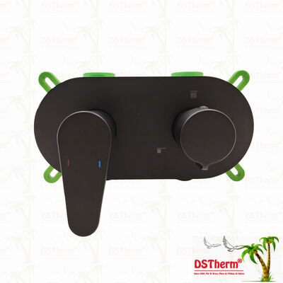 PPR 5 Ways 温度と流量制御のためのブラックプレートミクサーシャワーバルブ