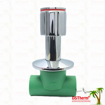 Pprクロム塗装ストップバルブ 防滑ハンドル 低保養 20-32mm 調整可能なサイズ